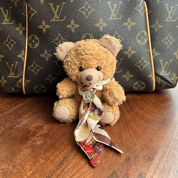 New TEDDY BEAR TWILLY SCARF Bag Charm Tan 🧸 - Picture 2 of 6
